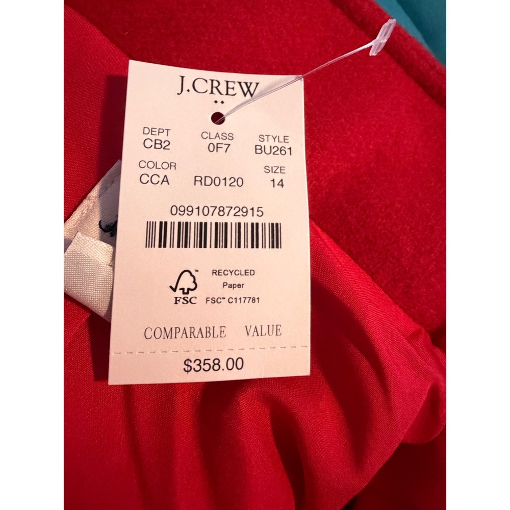 J.Crew City Coat with Button Neck in Classic Cardinal Red Wool Knit 14 - Picture 7 of 11